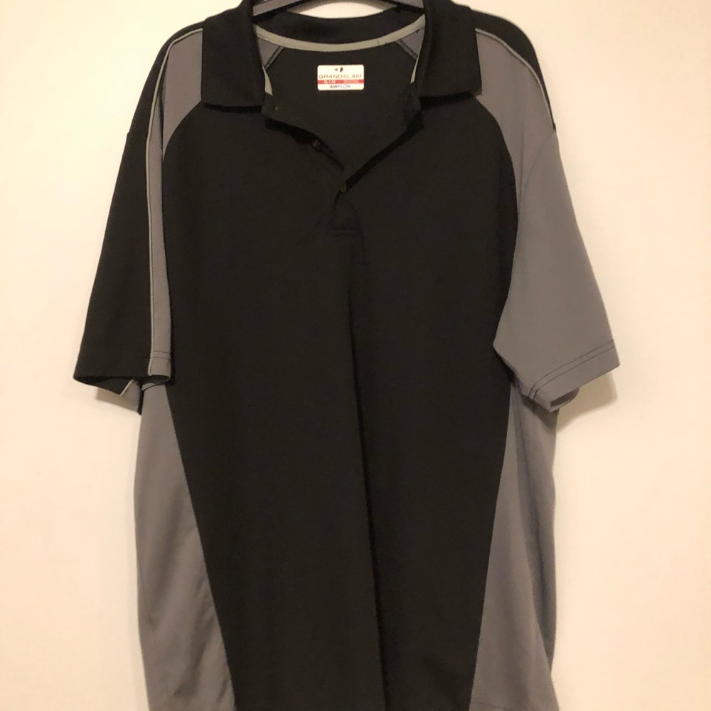 Men’s Golf Shirt XL Black /Grey Short Sleeve Polo